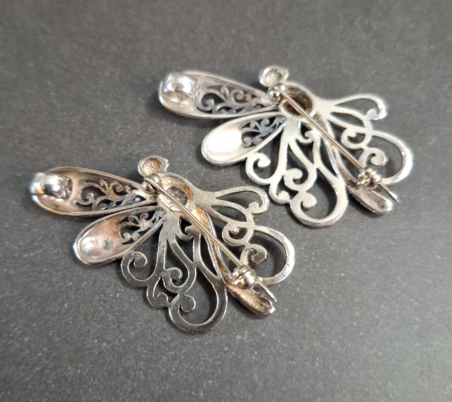 Fjäril Brosch /Hänge   i Sterling silver - 3
