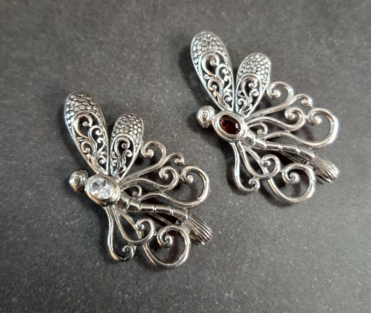 Fjäril Brosch /Hänge   i Sterling silver
