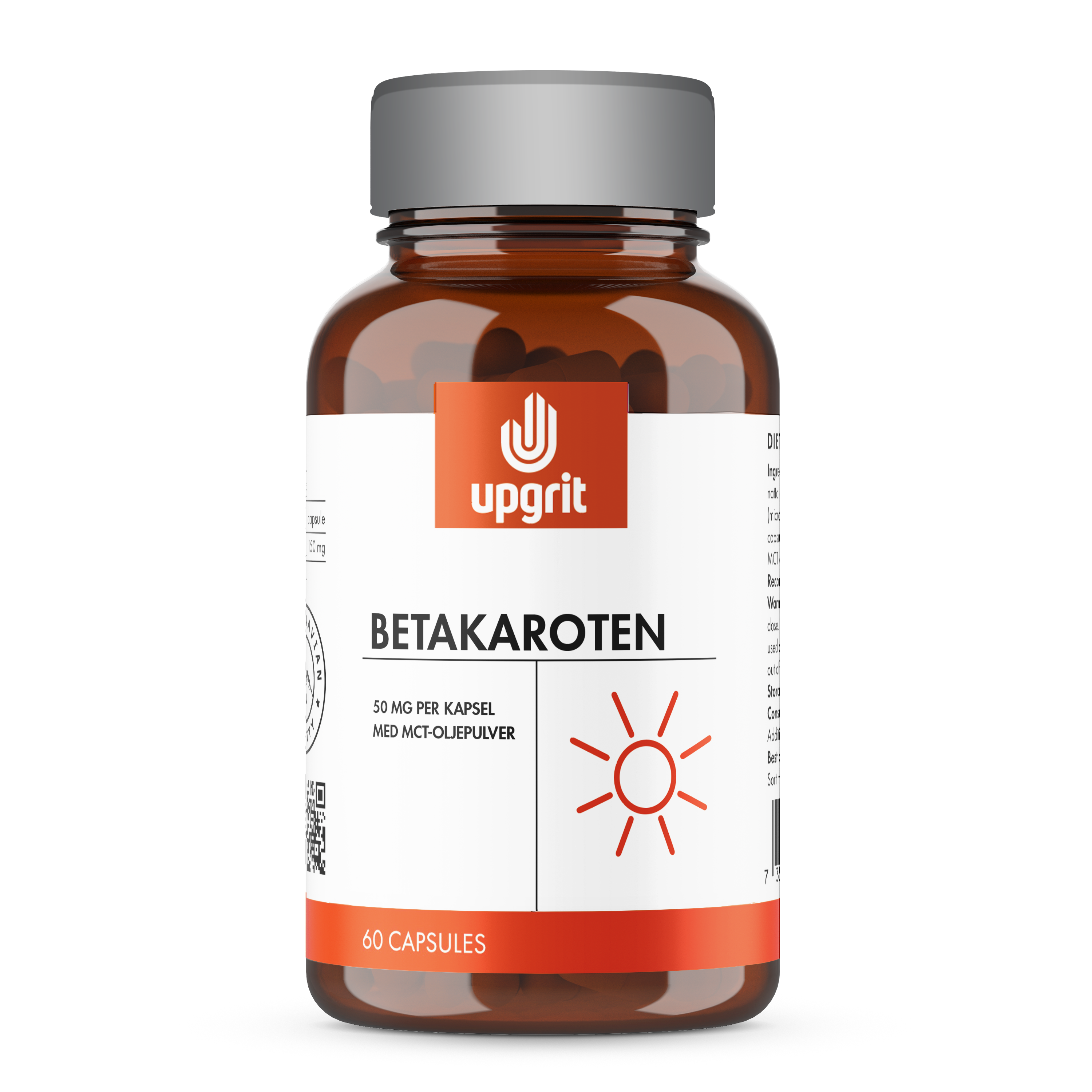 Upgrit Betakaroten 50 mg 60 kapslar