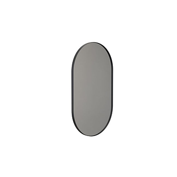 Spegel matt svart - oval 100x60 cm