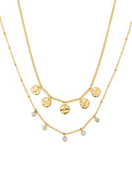 Amalfi double layer necklace, gold