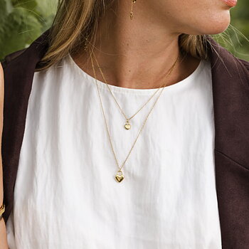 Heart locker necklace gold