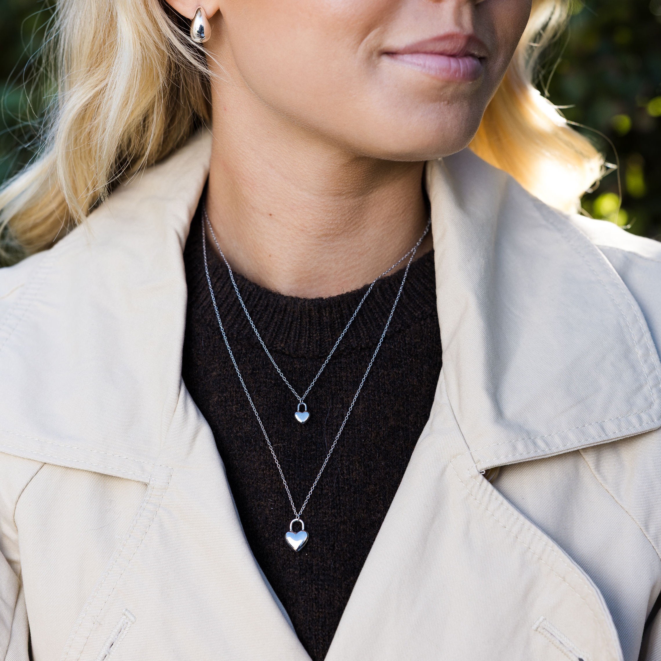 Heart locker necklace steel - 2