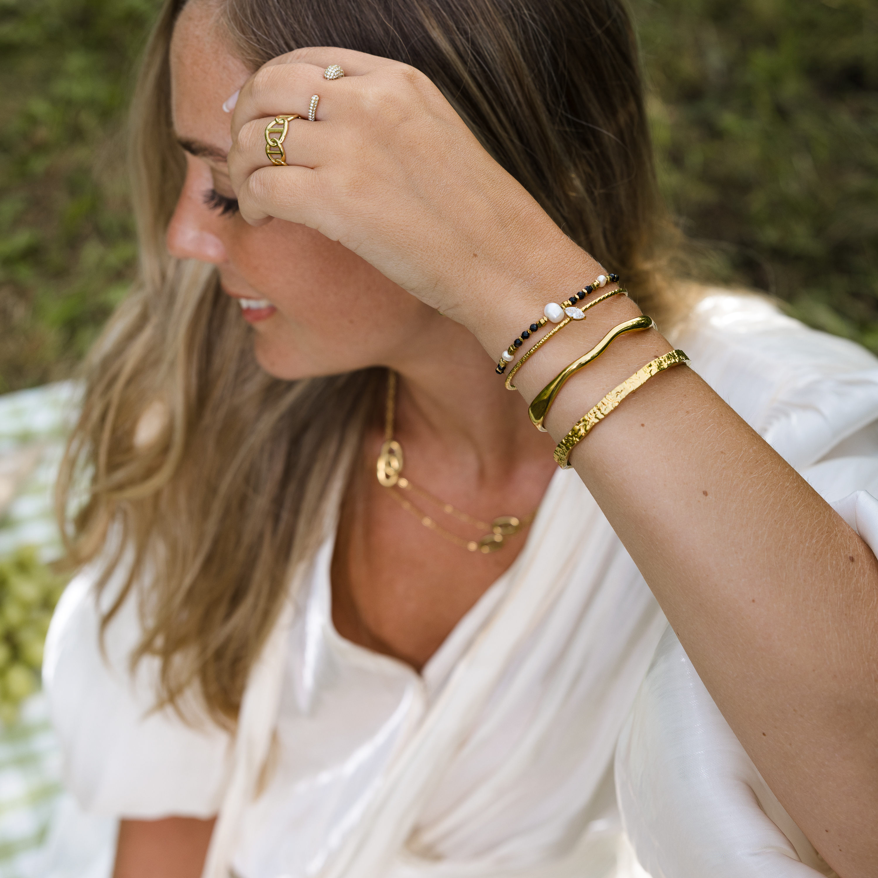 Como mini bangle crystal gold - 5