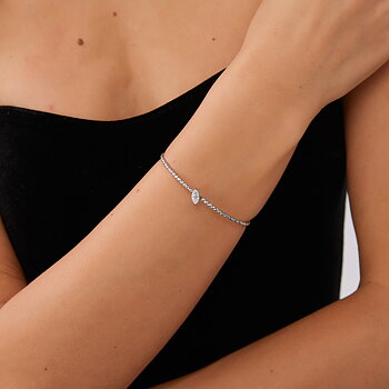 Como mini bangle crystal steel