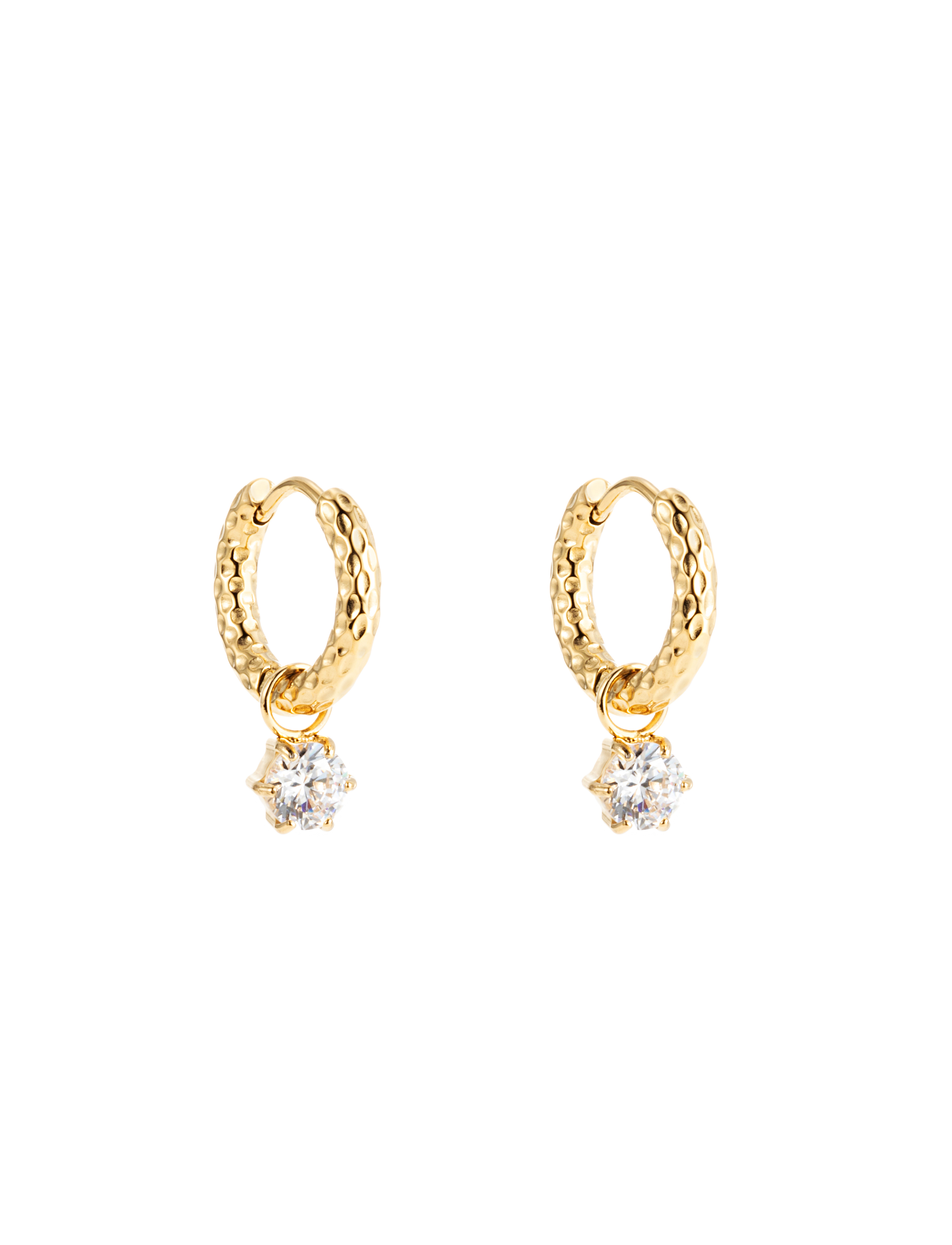Como hoop earring crystal gold - 5