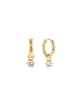 Como hoop earring crystal gold