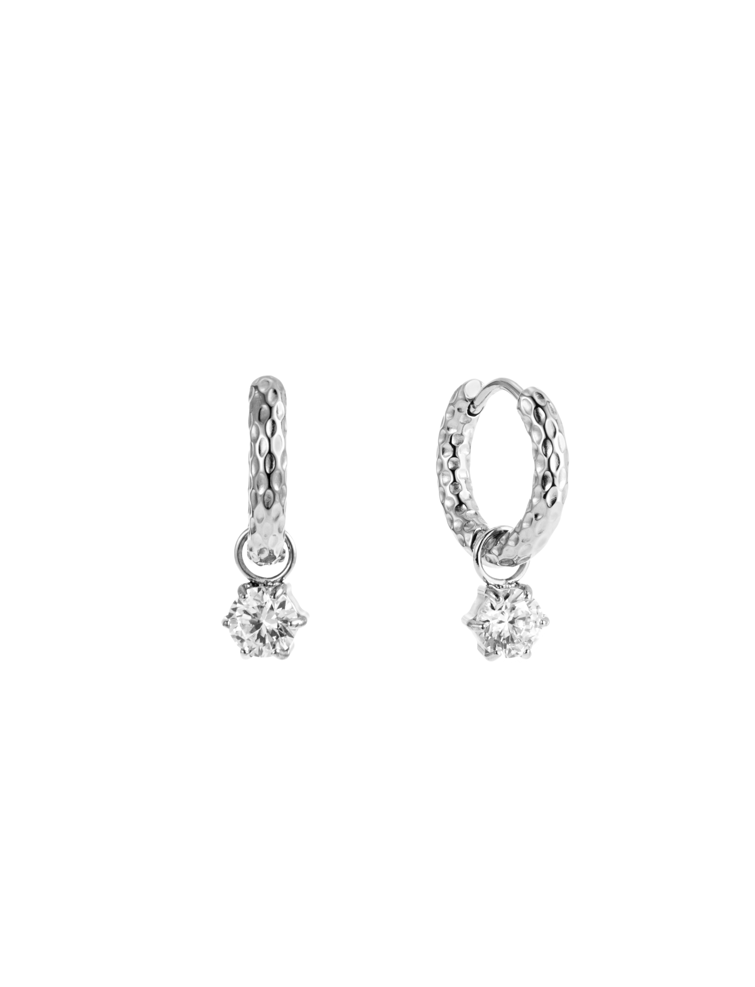 Como hoop earring crystal steel