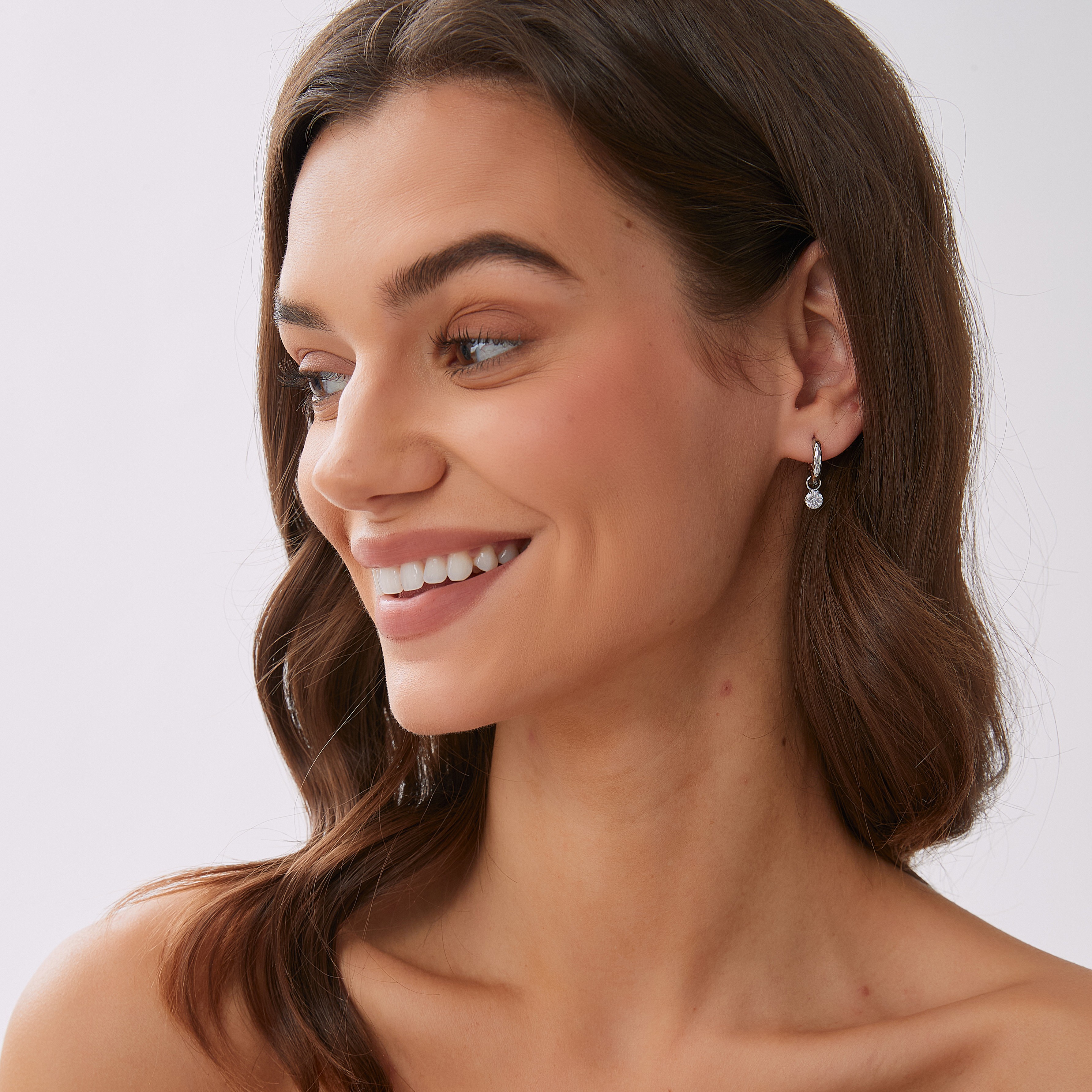 Como hoop earring crystal steel - 2