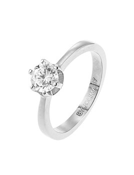 Classic solitaire stone ring steel
