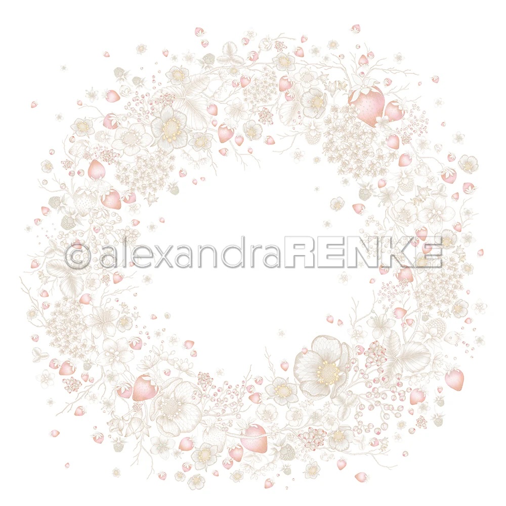 ALEXANDRA RENKE -Design paper 'Strawberry blossom wreath'
