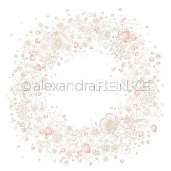 ALEXANDRA RENKE -Design paper 'Strawberry blossom wreath'