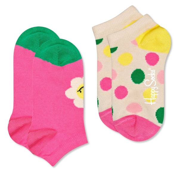 2-Pack Happy Socks Kids Low Smiling Daisy Socks
