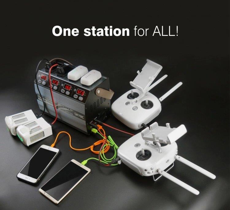 SkyRC Laddstation 4P3 med kablar (DJI Phantom)* - 2
