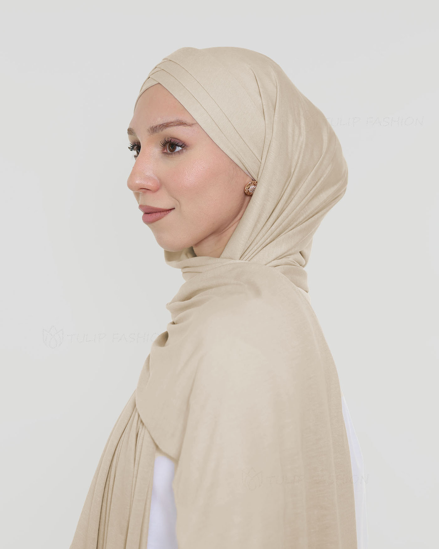 Hijab - Instant Jersey Cross - Nude Beige - 2