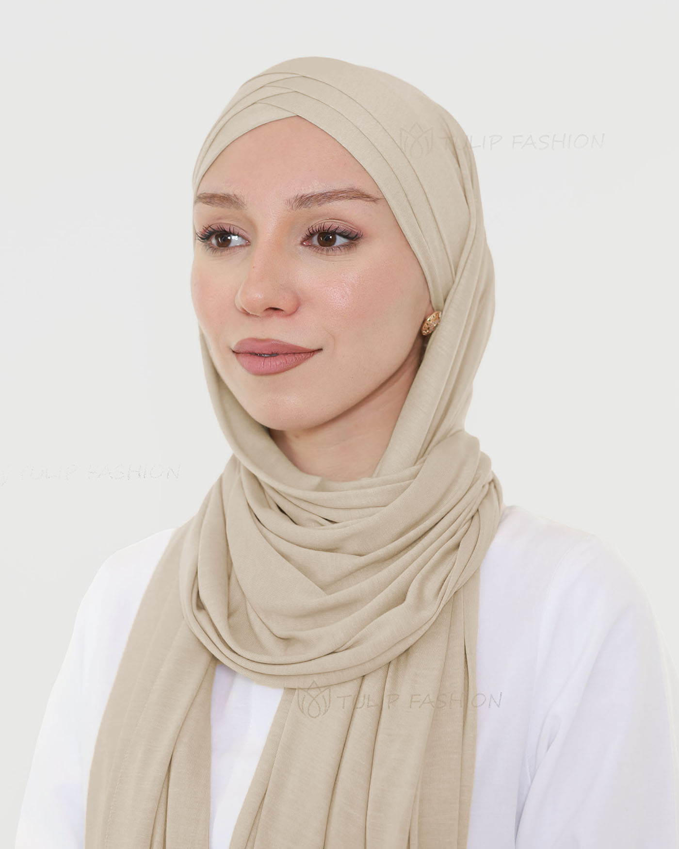 Hijab - Instant Jersey Cross - Nude Beige