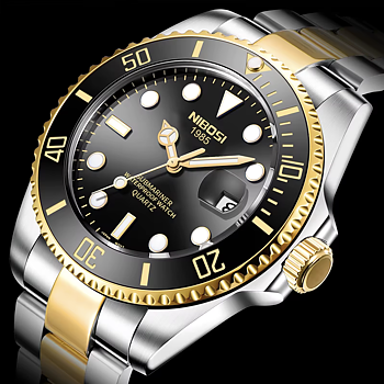 Nibosi Nepture Steel Gold Black