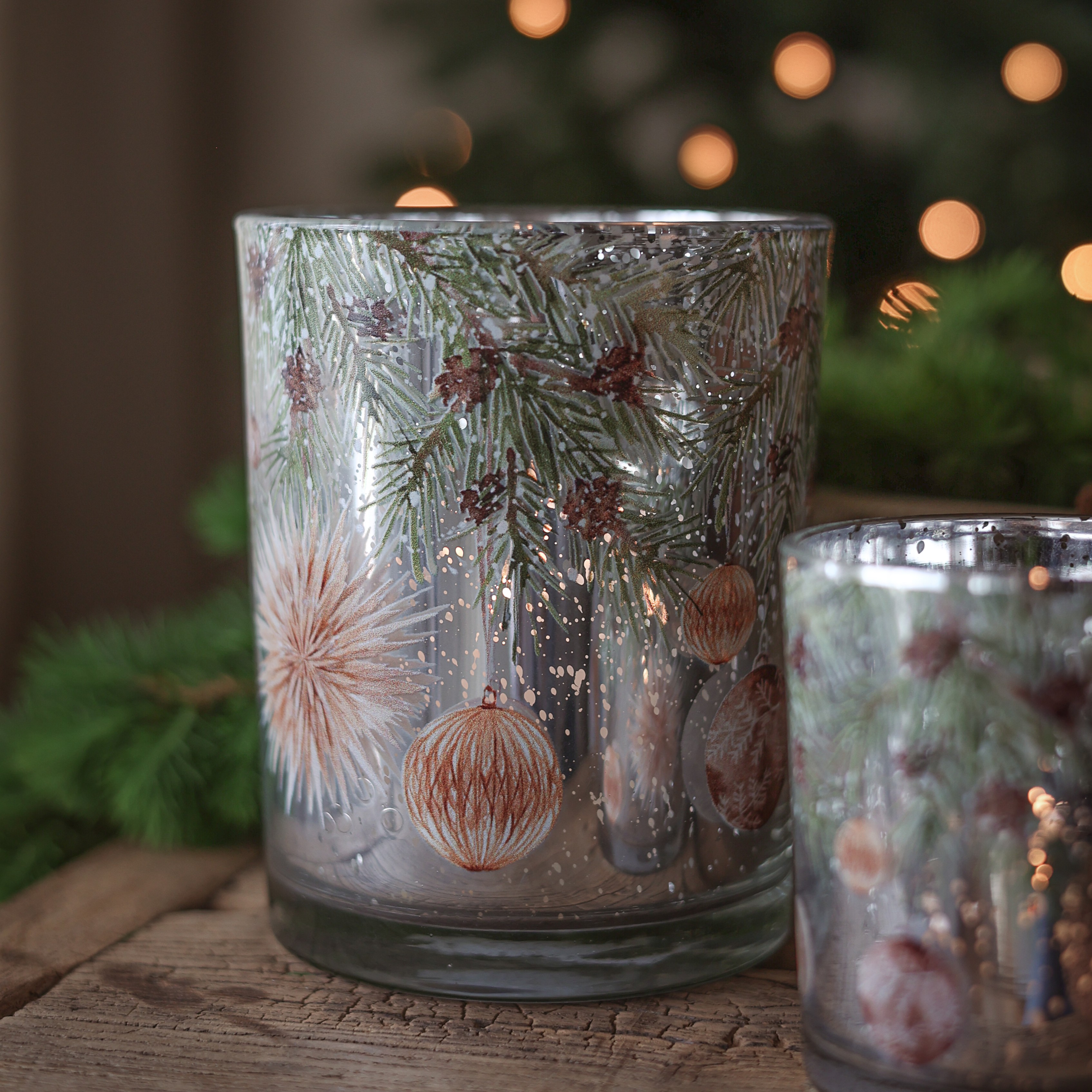 Ljuslykta "Christmas Ornaments" - Stor