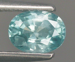Preciosa piedra preciosa de circón azul suelto natural de corte ovalado de 0,53 ct