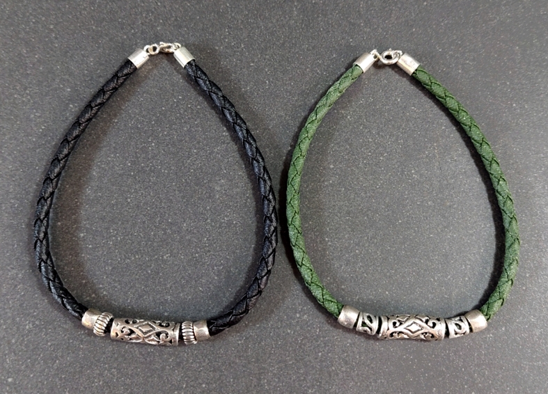 Balinese Läder/Silver Armband