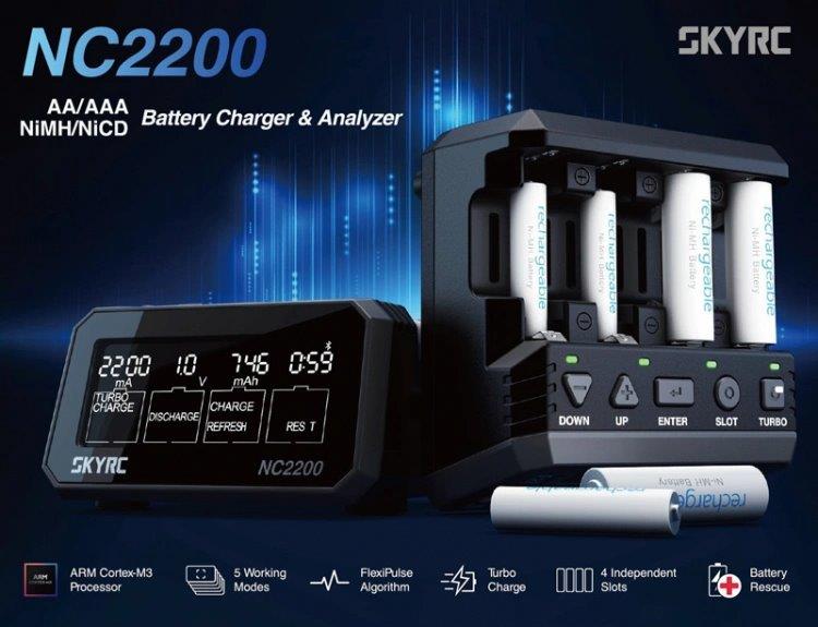 SkyRC NC2200 Laddare NiMH AA/AAA 0,2-2,2A 240AC - 4