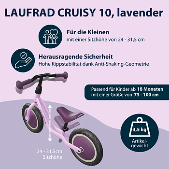 Hudora Balanscykel 10 tum Lavendel