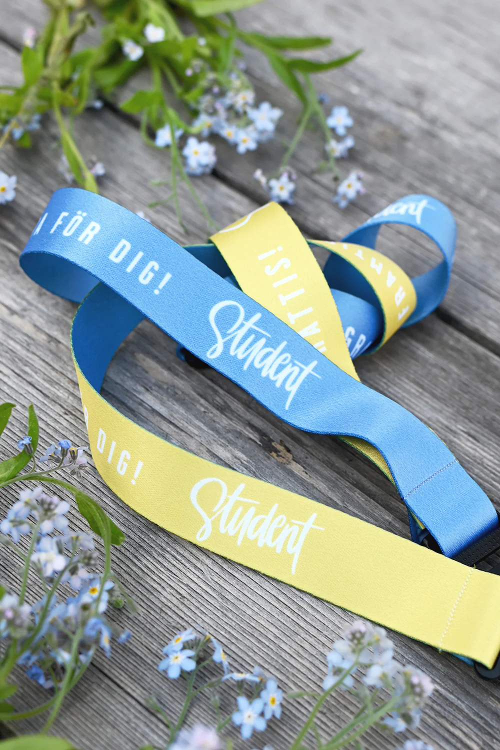 Långt nyckelband i gult och blått: Student - Hopp & framtid - 4