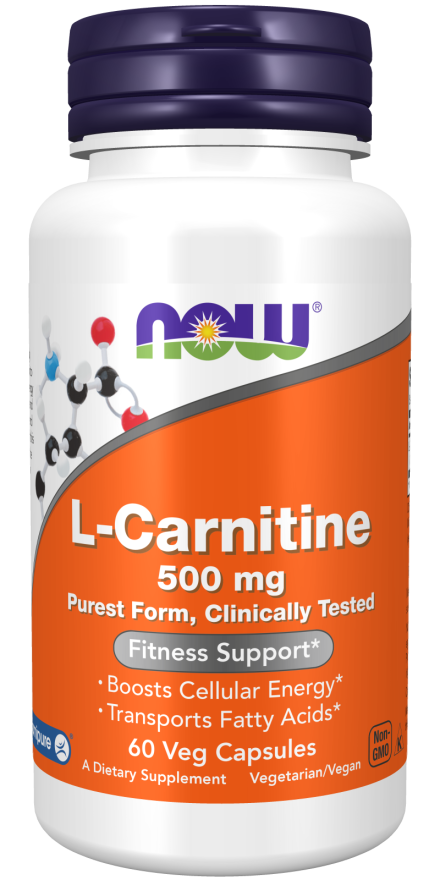 L-Carnitine 500 mg 60 Veg Capsules NOW