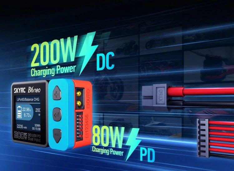 SkyRC B6neo DC Laddare Input 10-28volt, 12A Svart/Grå - 4