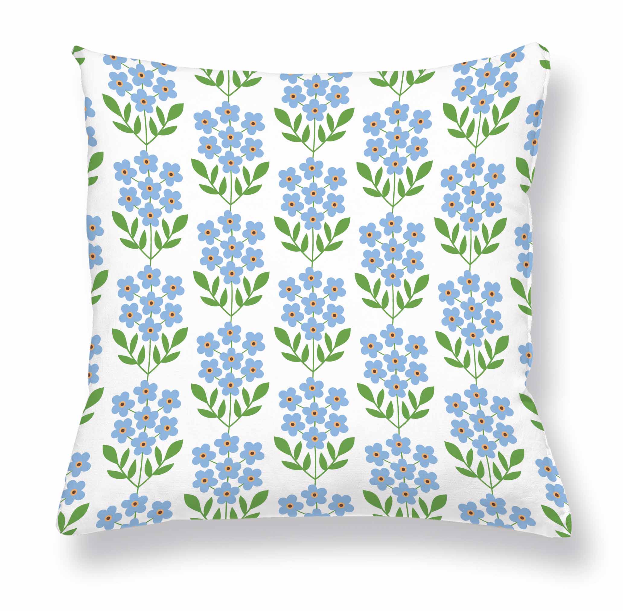 Cushion cover retro FORGET-ME-NOT  in linen