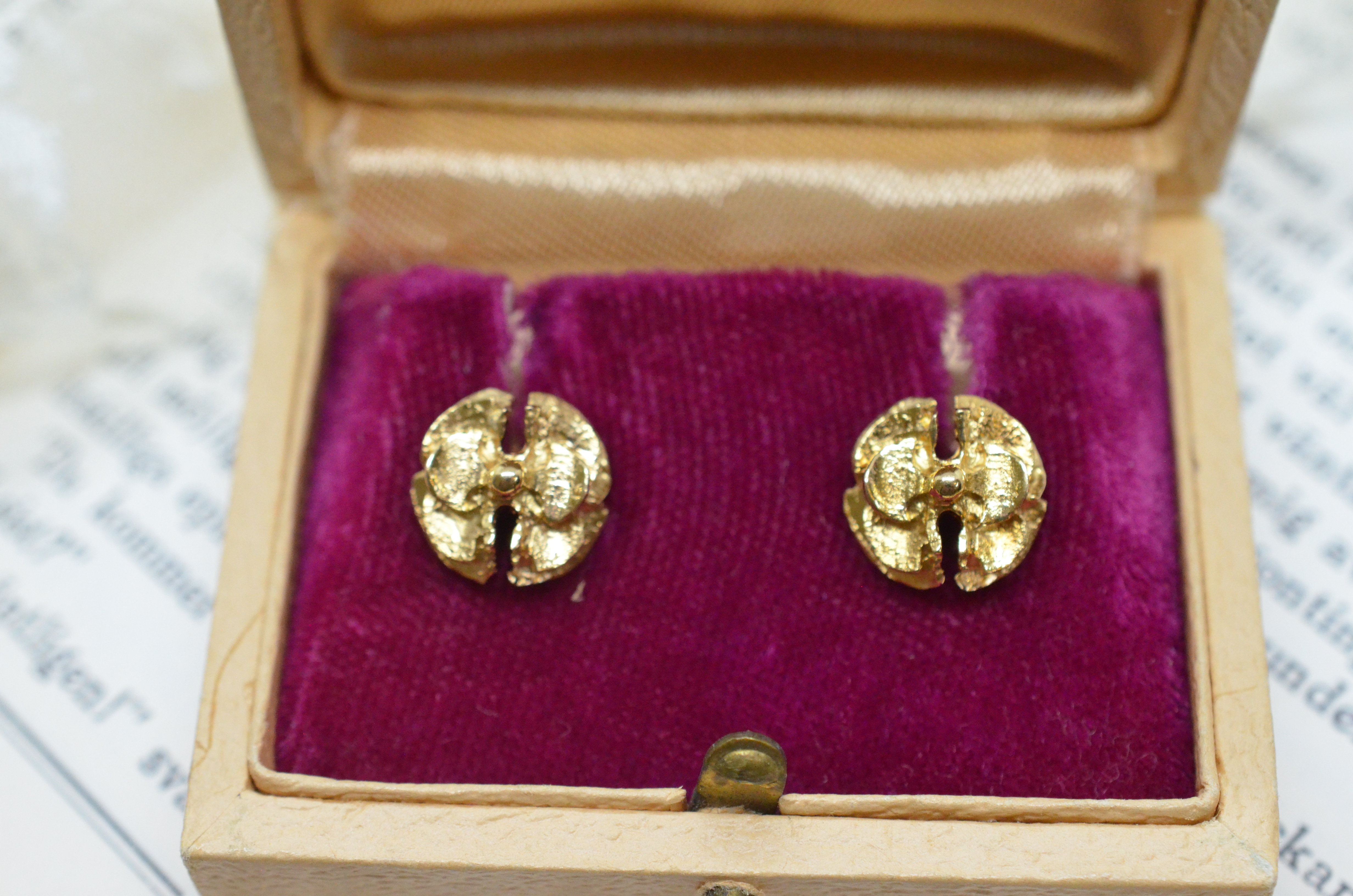 Vintage 18k guldörhängen - 2