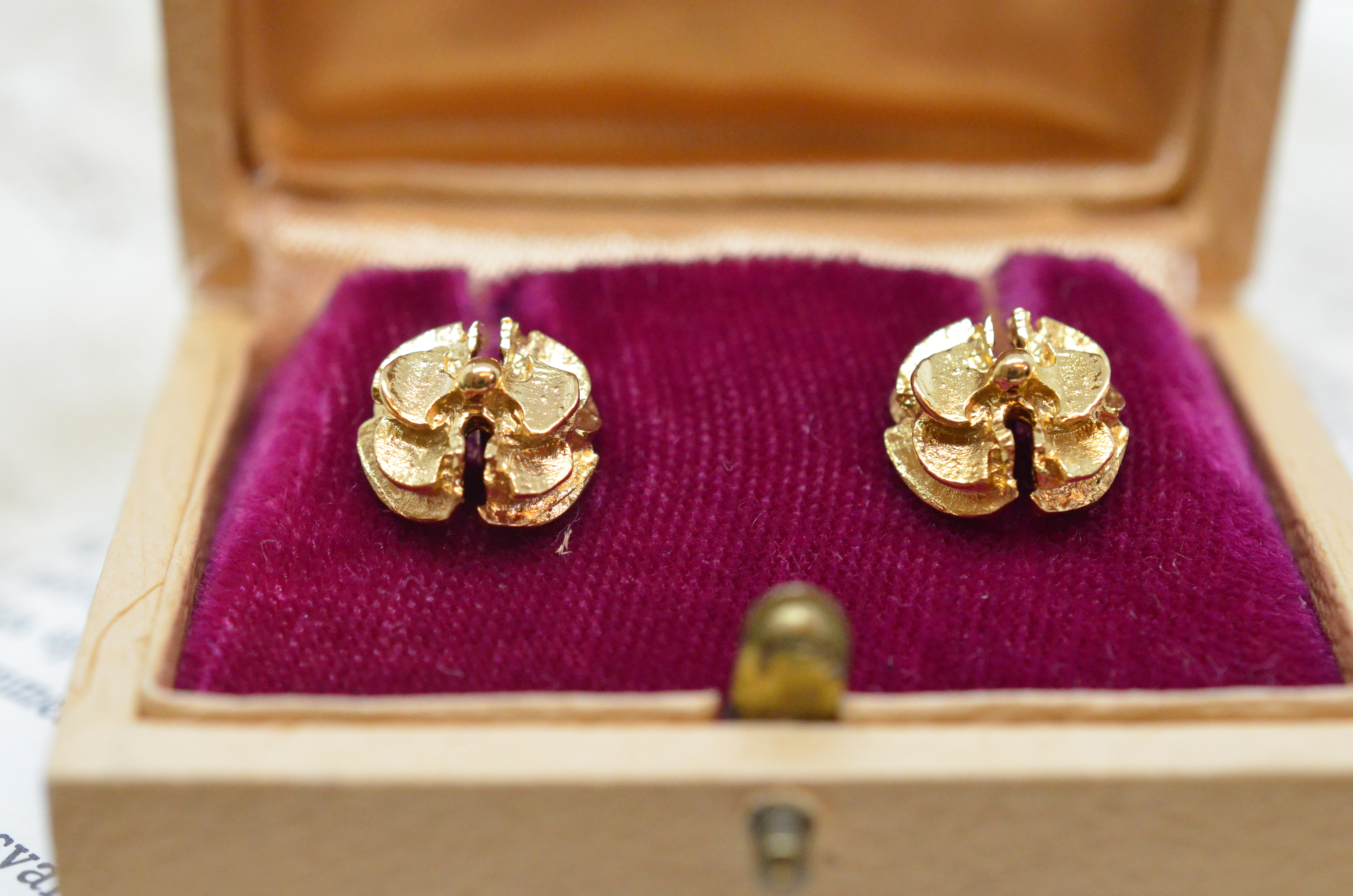 Vintage 18k guldörhängen - 3