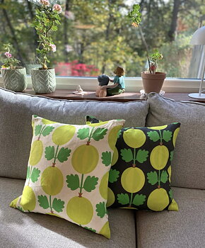 Kuddfodral retro KRUSBÄR i linne