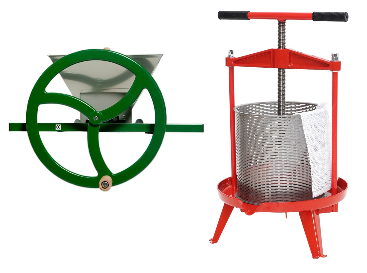 frugtpresse Hobby 14L med filter og mekanisk frugtknuser Hobby 