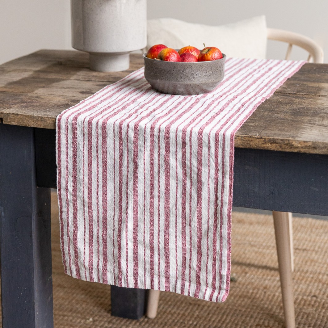 Löpare Karlelund 120x35 cm - Natur/Röd - 2