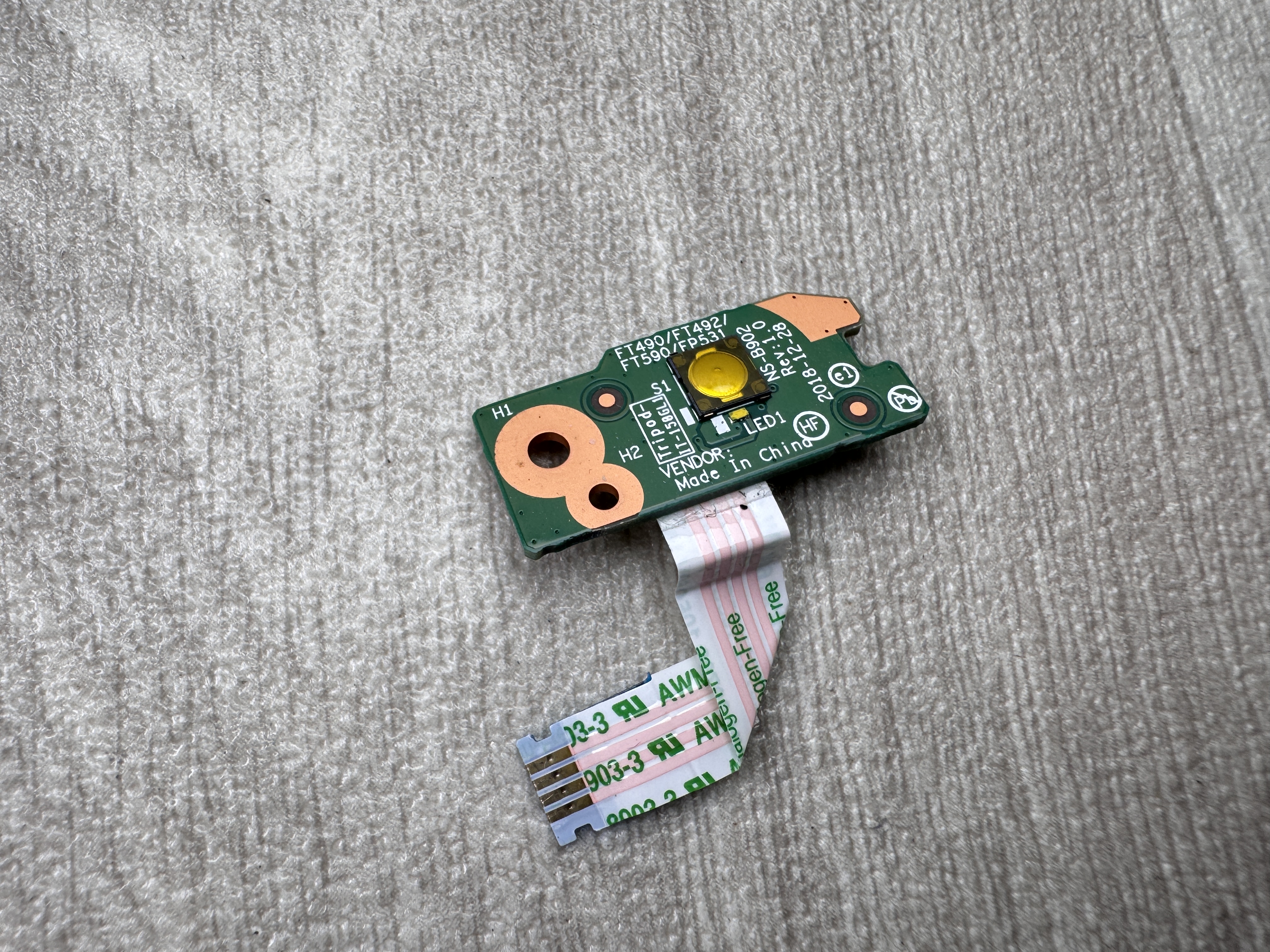 Origina Lenovo Power Button Board NS-B902 ThinkPad T14 Gen1 T490 T495 FT490 FT492 FT590 FP531