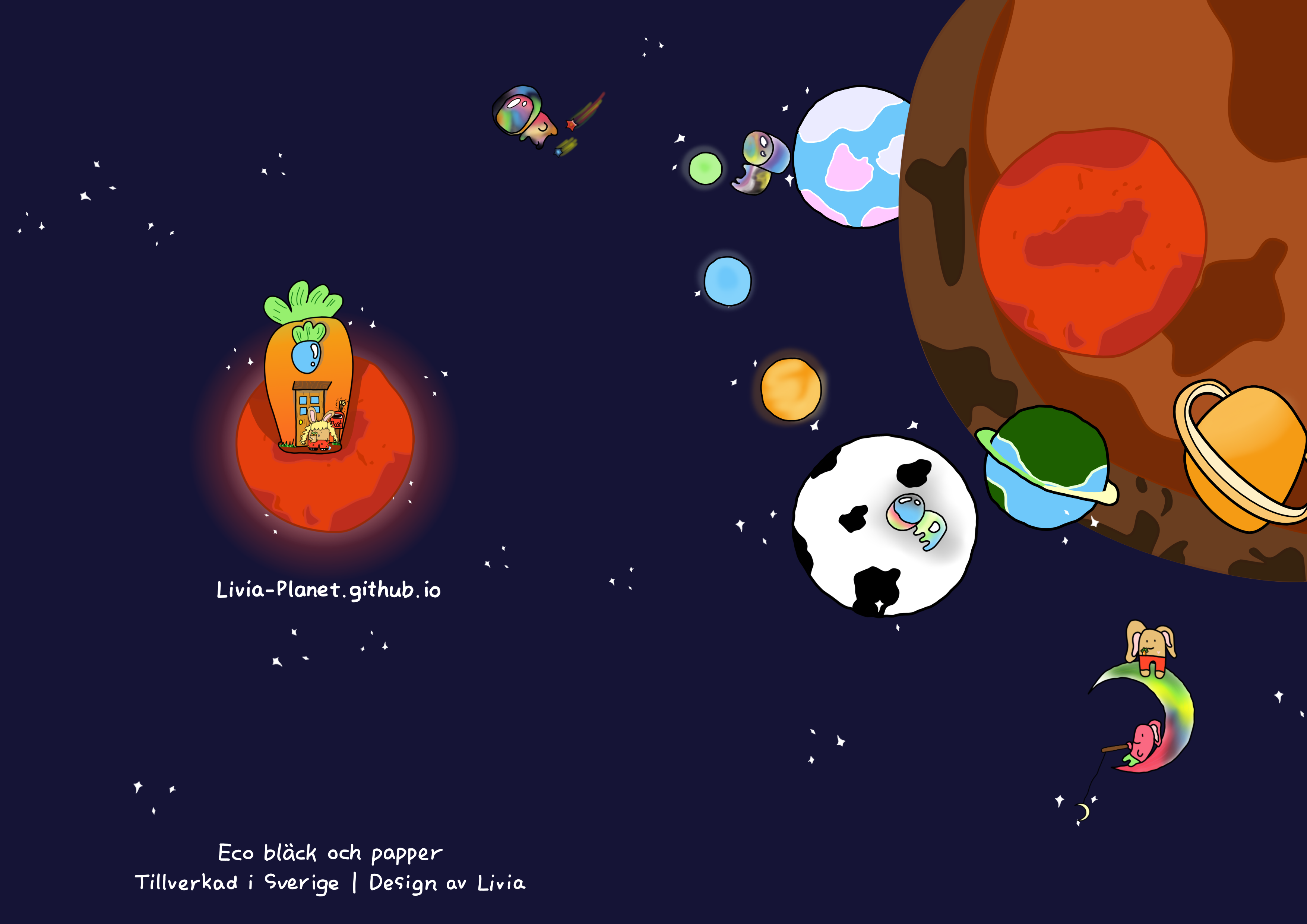 Livia's Planet Greeting Card - Space Home