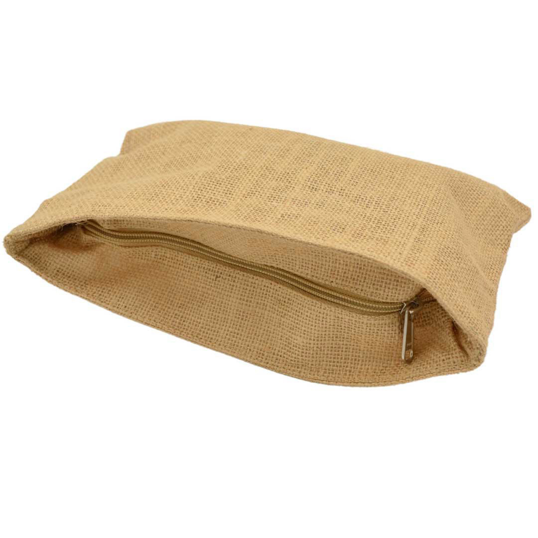 Juteväska liten med dragkedja, 28x17 cm - 2