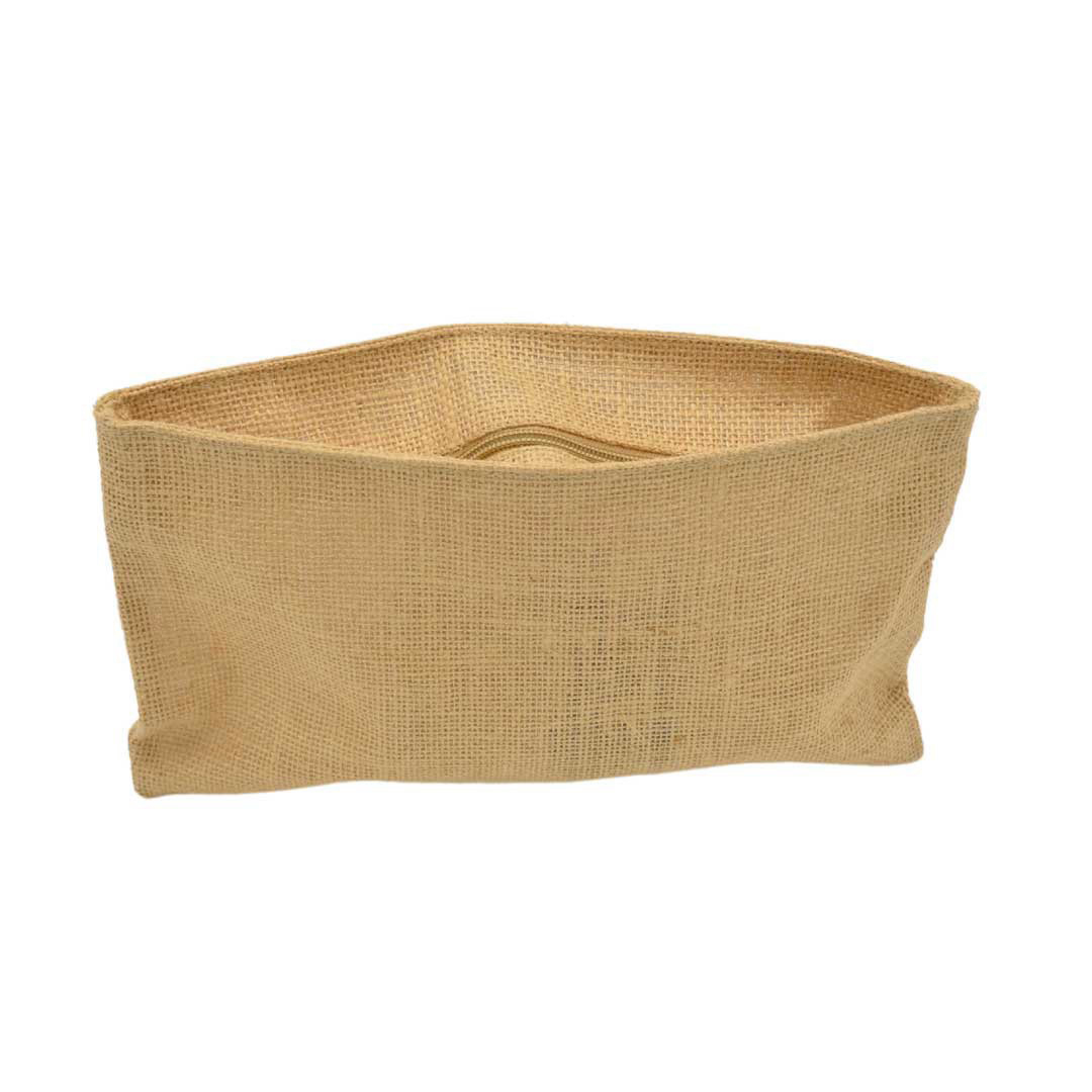 Juteväska liten med dragkedja, 28x17 cm