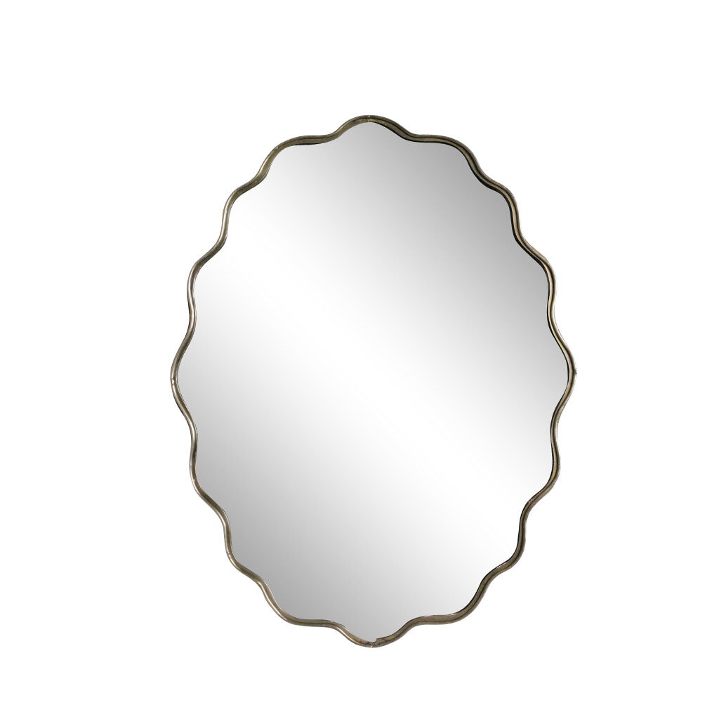 Mirror - Wall Mirror - Antique Brass - 51x39 cm - 2