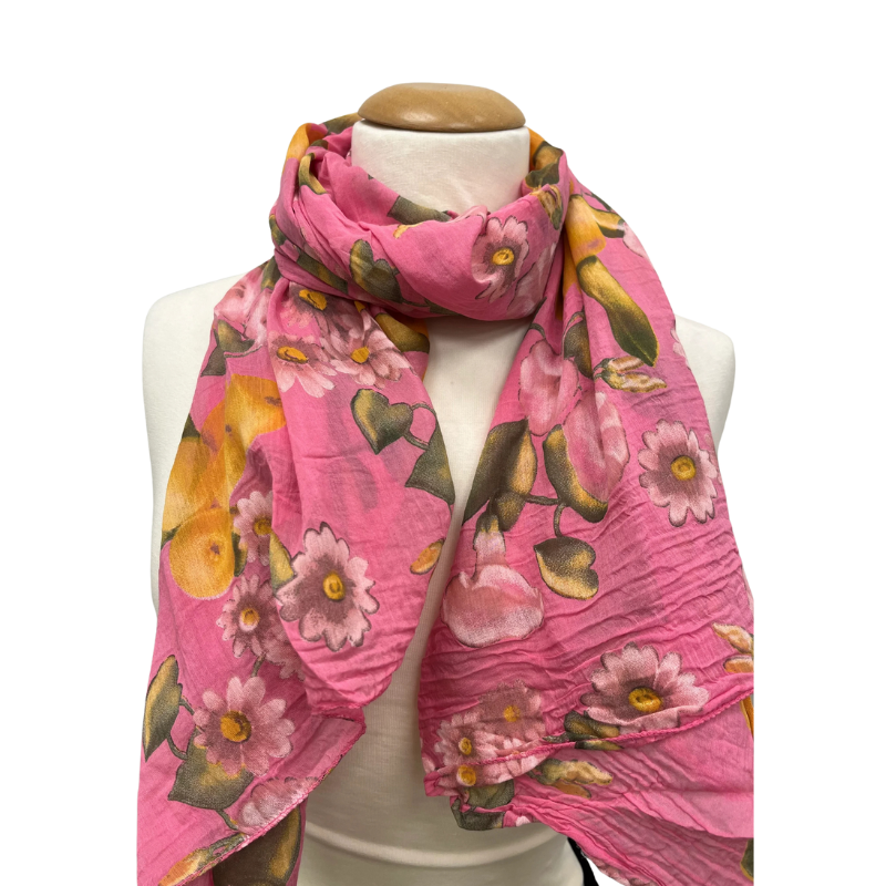 Sjal Citron - Rosa