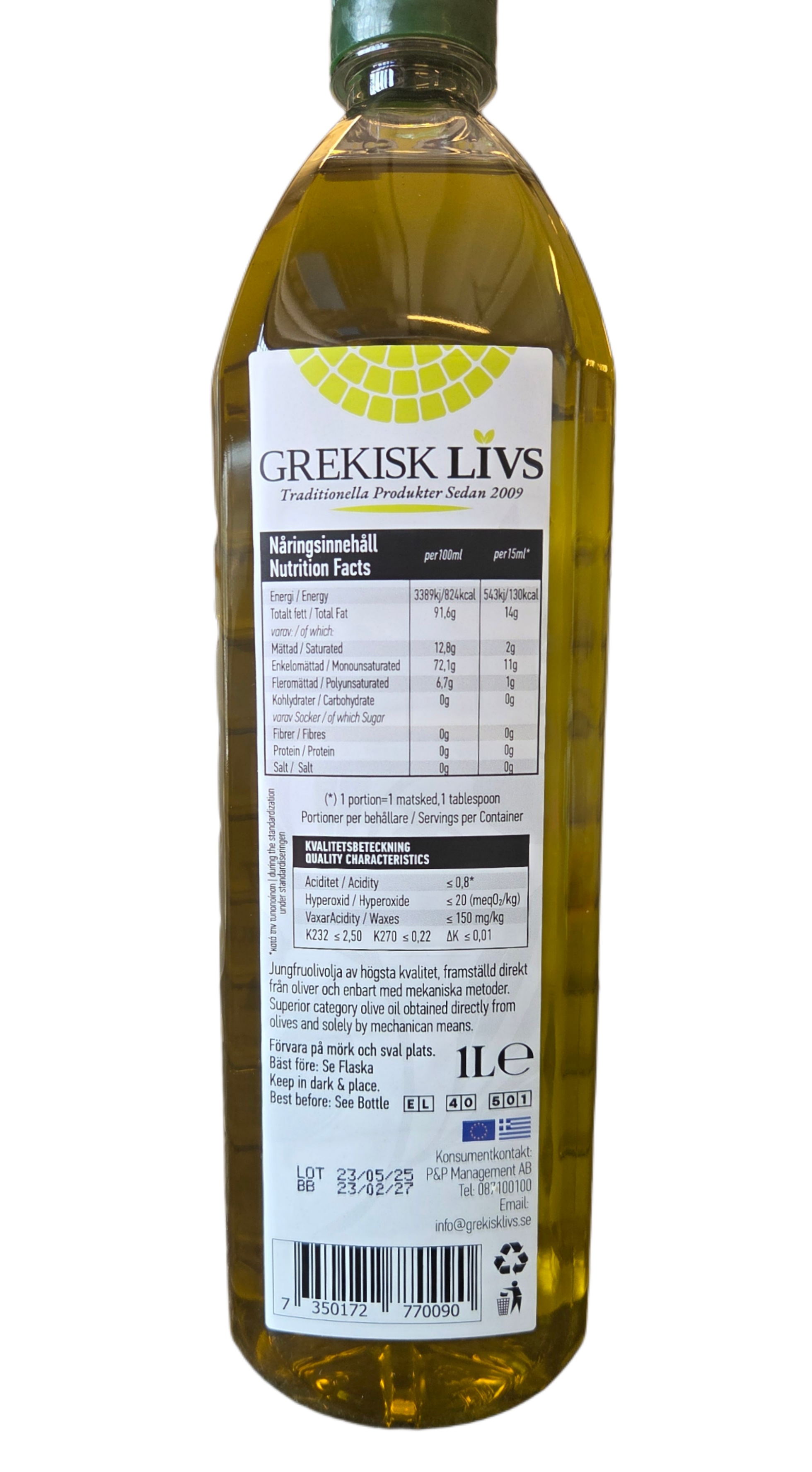 Olivolja Extra Jungfru - Grekisk Livs Family från Kreta - 1 Liter - 2