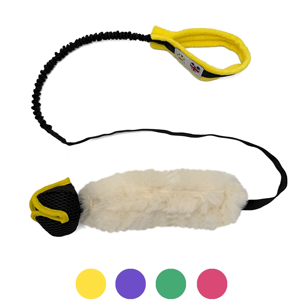 PawsPocket lotus ball with sheep fur and a long handle