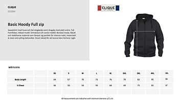 Basic Hoody Full Zip Herr/Dam