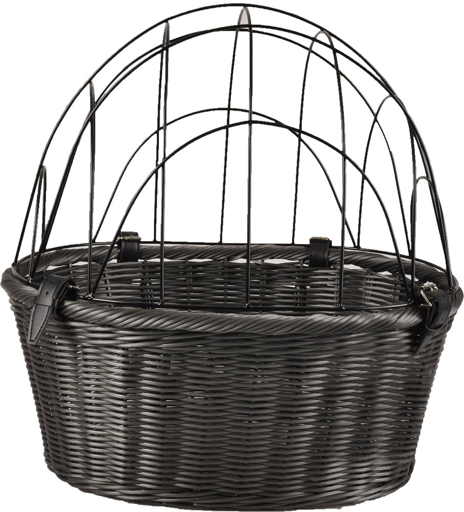 Flamingo Fahrradkorb für Lenker Kunst-Rattan 44×33×28 cm – Grau