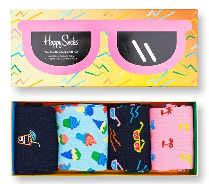 4- Pack Happy Socks Tropical Day Socks Gift Set