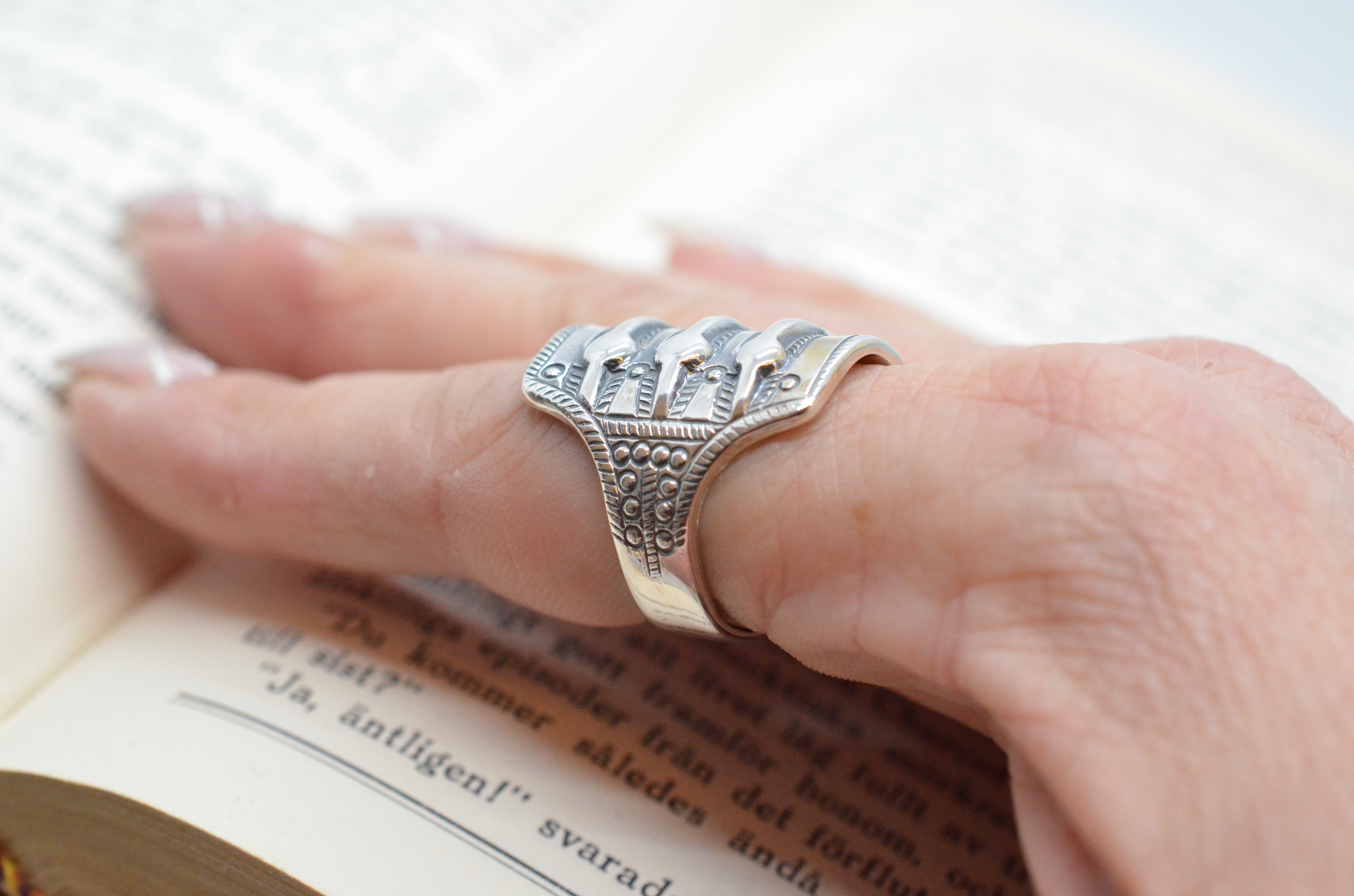 Vintage David Andersen "Saga" silver ring - 5