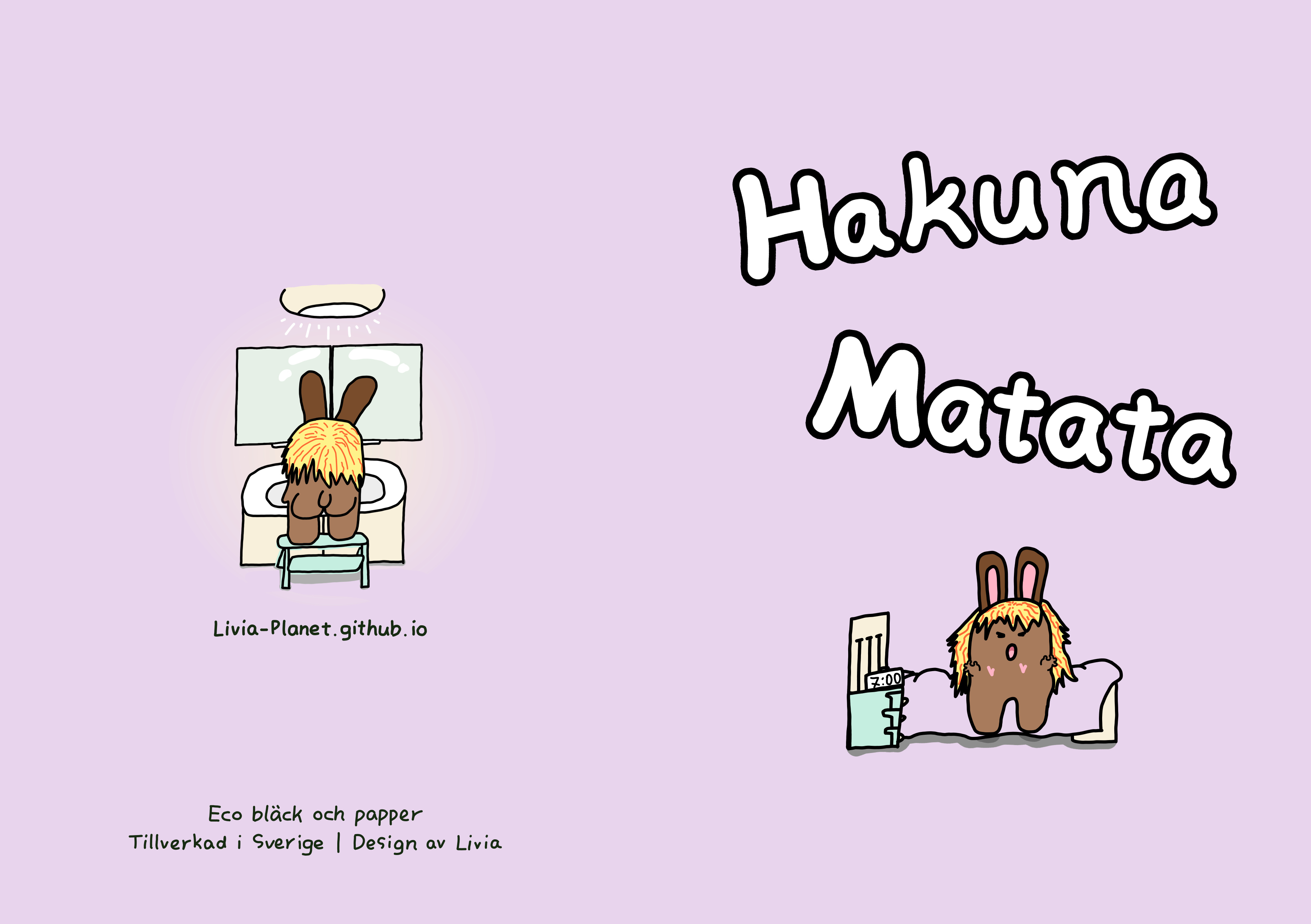 Livia's Planet Greeting Card - Hakuna Matata
