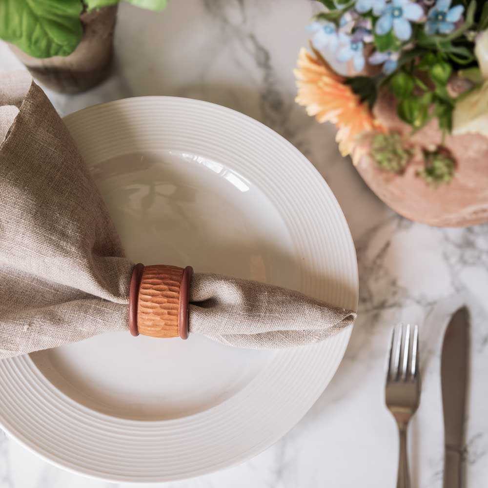 Rond de serviette Onde  – Noisette