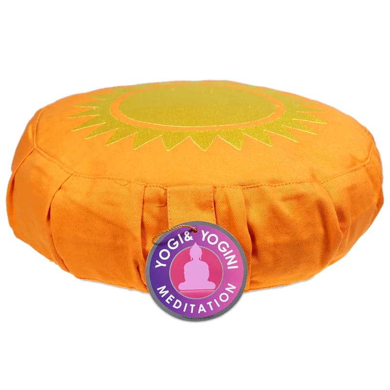 Orange med Guld Sol - Barn (Mindre Vuxen) Meditationskudde - 2